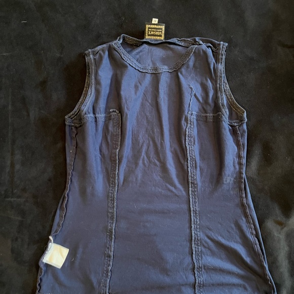 Vintage Versace muscle tank, navy with gold trim, size small - Picture 10 of 10